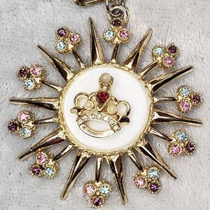 Sunburst Medallion with Crown, Gems, Pearls
